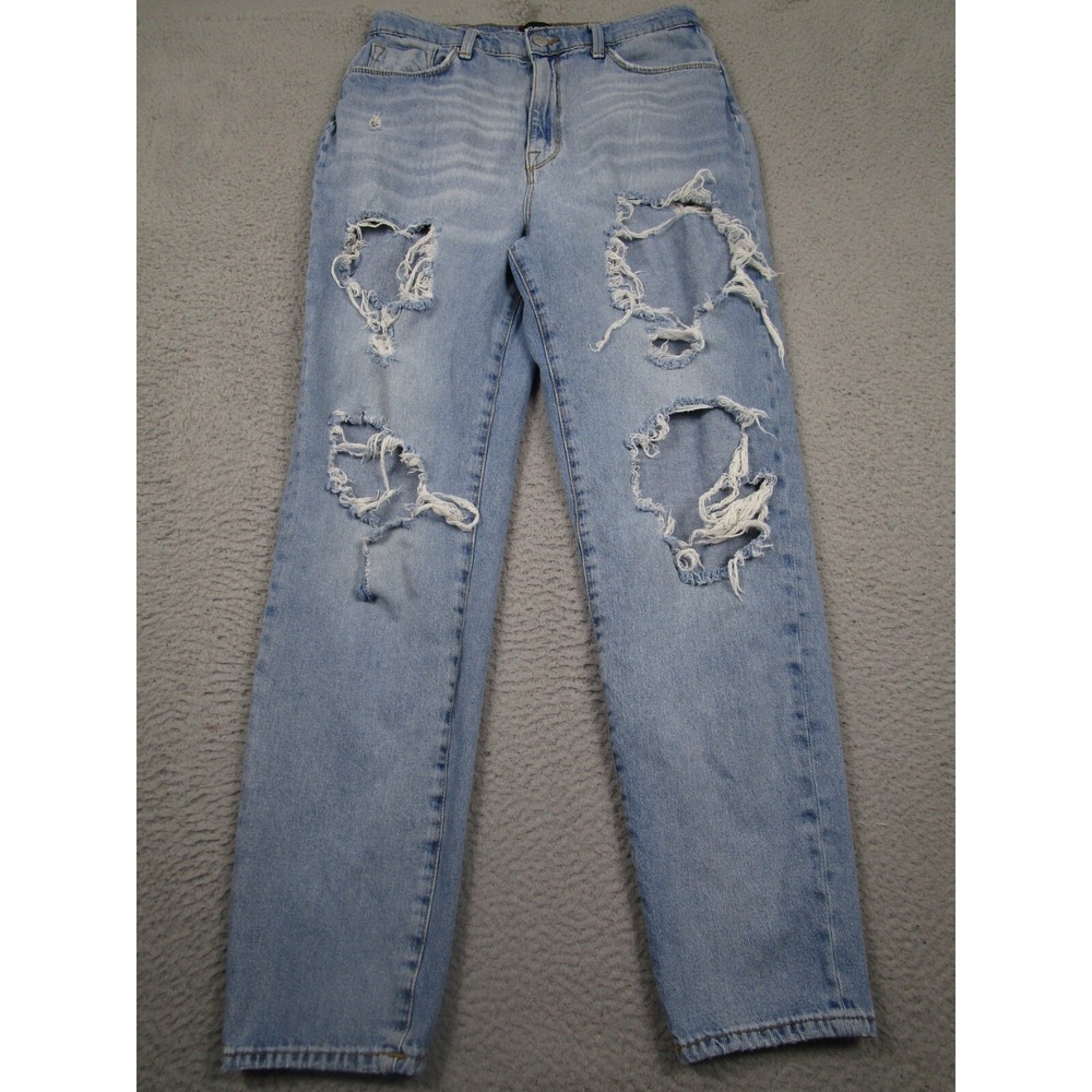BDG Jeans Womens 30 Blue Distressed Mom High Rise Denim Pockets‎